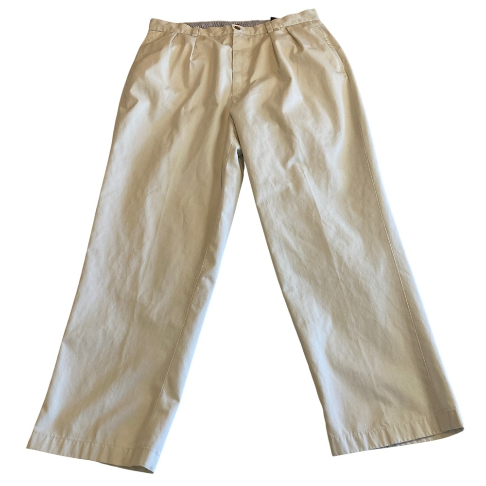 Daniel Cremieux Pants Mens 36x30 (Fit 34x29) Definitive Pant Khaki Tan Pleated